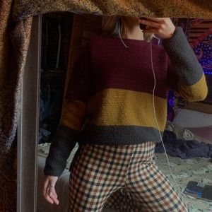 Striped F21 cozy sweater